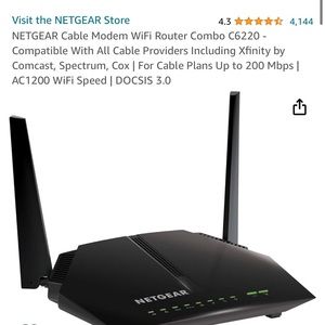 NWT Netgear ac1200 WiFi cable modem router. 802.11 ac dual band gigabit